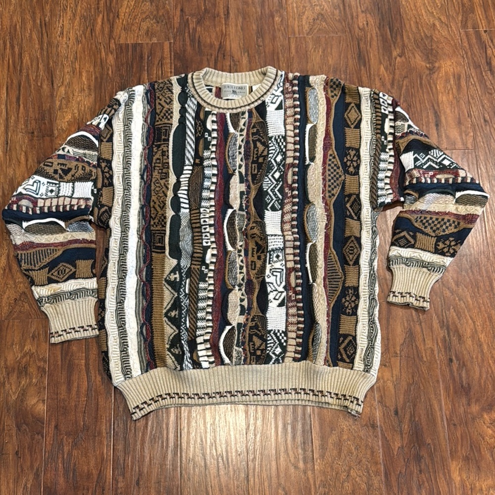 Vintage Men's Multicolor Patterned Sweater - L
